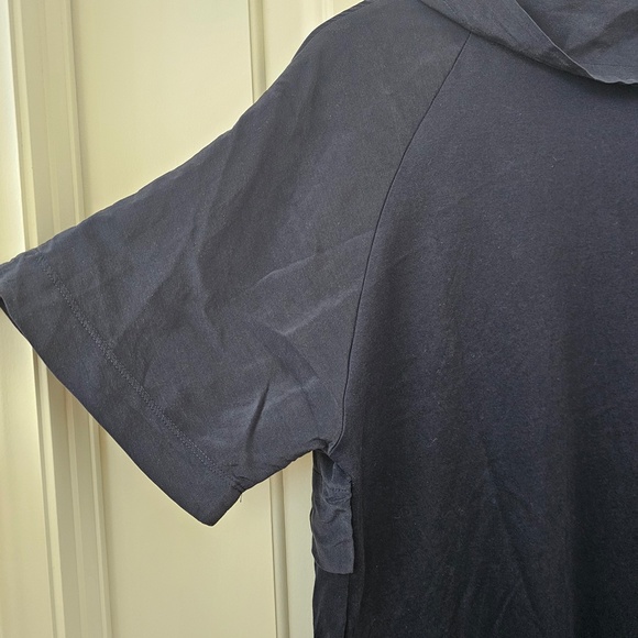 COS Dark Navy Cotton & Silk Cowl Neck Relaxed Fit W Pockets Dress M - Picture 6 of 8
